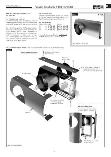 Fassaden-Kombiblende IP-FKB 125/160/180 - HELIOS Ventilatoren