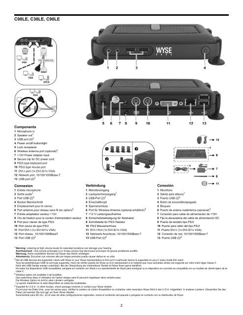 Quick-Start Guide: WyseÂ® C Class Thin Clients, Model Cx0 ...