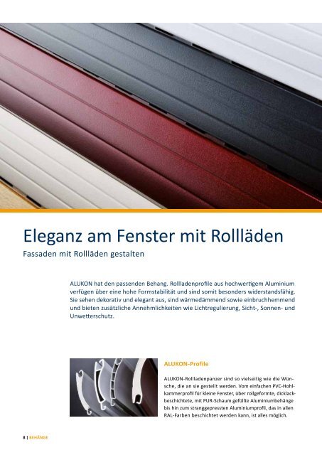 Rollladensysteme - Alukon GmbH & Co. KG