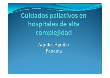 Cuidados paliativos en hospitales de alta complejidad. Aquiles ...