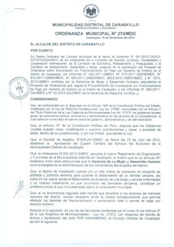 NÂ° 274 - Carabayllo
