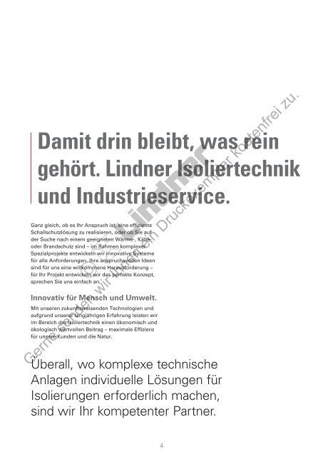 Broschüre Isoliertechnik und Industrieservice (PDF) - Lindner Group