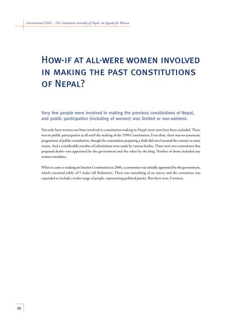 The Constituent Assembly of Nepal: An Agenda for Women - CAPWIP