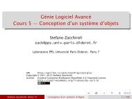 Génie Logiciel Avancé Cours 5 — Conception d ... - Stefano Zacchiroli