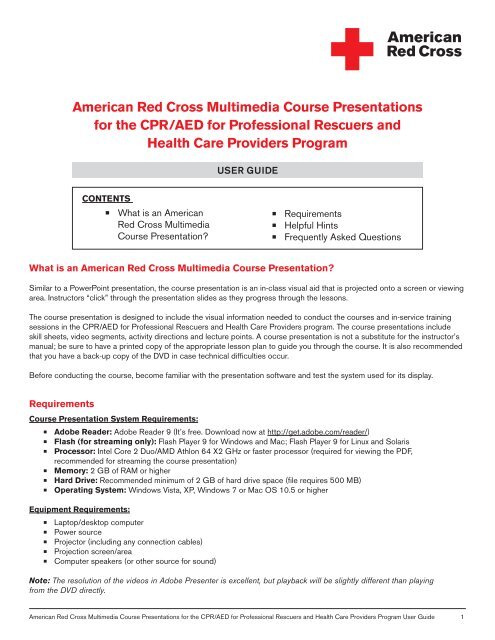 American Red Cross Multimedia Course ... - Instructor's Corner