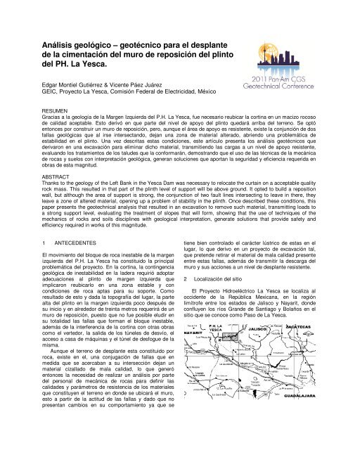 AnÃ¡lisis geolÃ³gico â geotÃ©cnico para el desplante de la cimentaciÃ³n ...