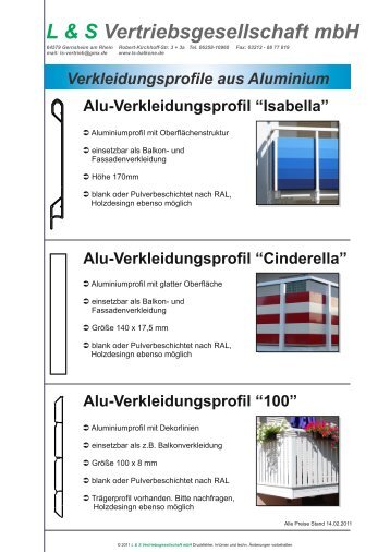 Alu-Verkleidungsprofil - LS-balkone