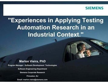 "Experiences in Applying Testing Automation Research in an ...