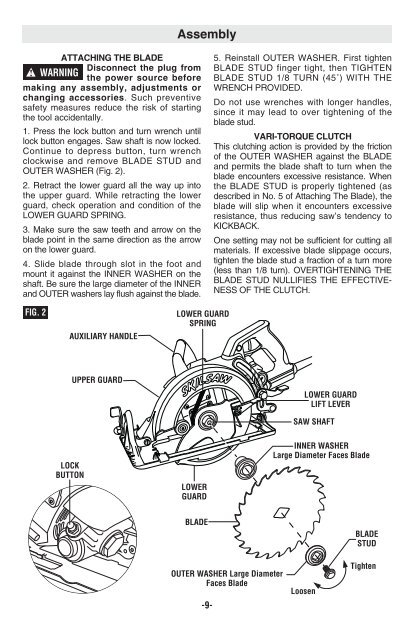 Operating/Safety Instructions Consignes d'utilisation/de sÃƒÂ©curitÃƒÂ© ...