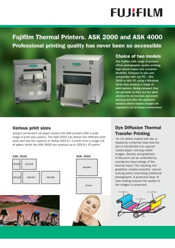 Fujifilm Thermal Printers. ASK 2000 and ASK 4000 - Business