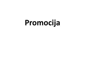 Uvod u marketinÃ…Â¡ki miks (Promocija, prodaja i distribucija)