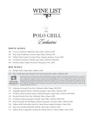 Sample Polo Grill Wine List - Oceania Cruises