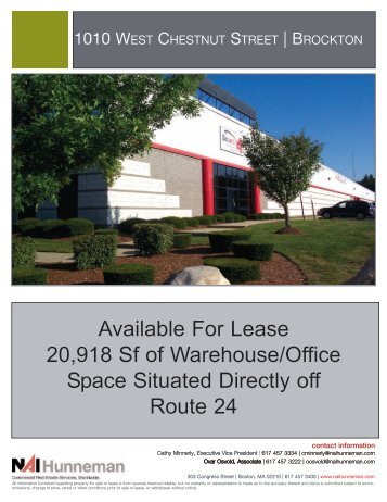 1010 West Chestnut St, Brockton. 20918 SF Office ... - NAI Hunneman