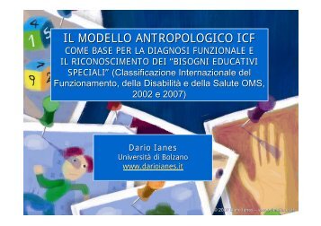 Il modello antropologico ICF come base per la ... - Dario Ianes