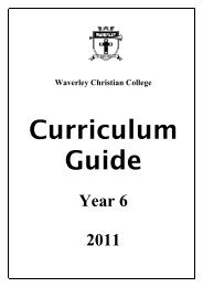 Year 6 2011 - Waverley Christian College