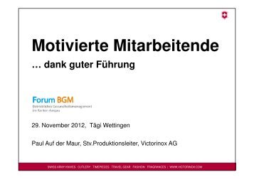 Paul Auf der Maur, Victorinox - Forum BGM