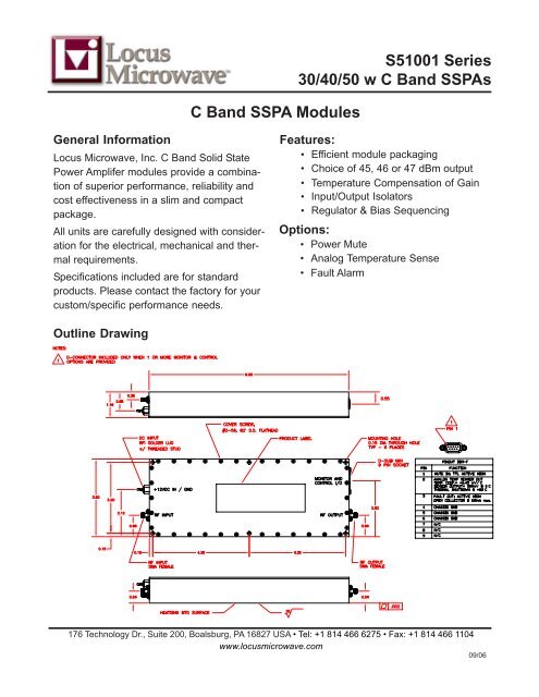 S51001 Series 30/40/50 w C Band SSPAs C Band SSPA ... - Codan