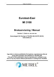 Eurotest-Easi MI 3100 Bruksanvisning / Manual - Toleka