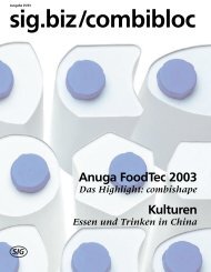 Anuga FoodTec 2003 Das Highlight: combishape ... - SIG Combibloc