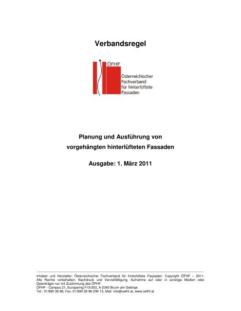 Planung und Ausführung von vorgehängten hinterlüfteten Fassaden