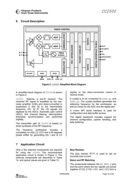 Single-Chip Low Cost Low Power RF-Transceiver (Rev. B