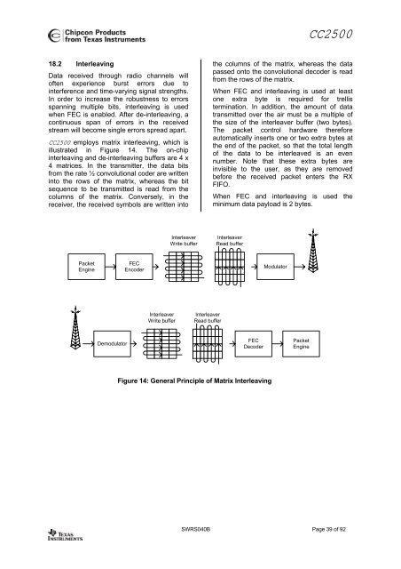 Single-Chip Low Cost Low Power RF-Transceiver (Rev. B