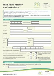 Skills Active Assessor Application Form