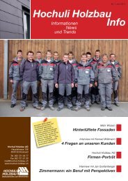 Zimmermann: ein Beruf mit Perspektiven - Hochuli Holzbau AG