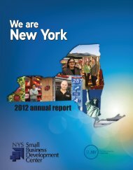 2012 Annual Report - New York State Small Business Development ...