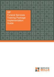 SIF Funeral Services Training Package ... - Service Skills