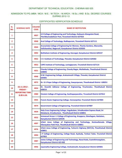 DEPARTMENT OF TECHNICAL EDUCATION ... - Tndte.com