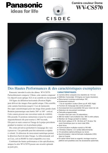 Fiche Panasonic WV-CS570 - Cisdec