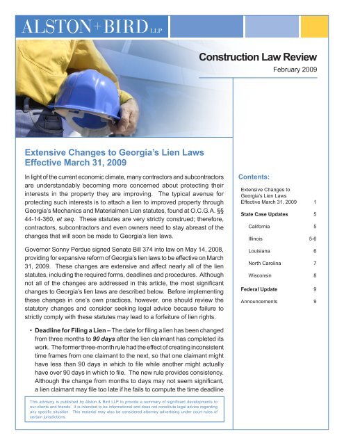 Construction Law Review - Alston & Bird LLP