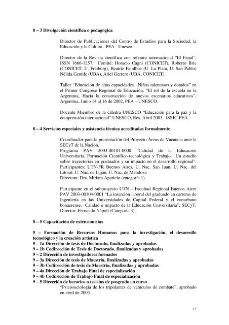 CURRICULUM VITAE 1 - Datos Personales Juan ... - FRBB - UTN