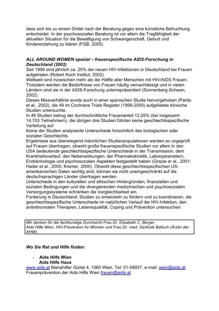 AIDS / HIV bei Frauen - Frauengesundheit-Wien