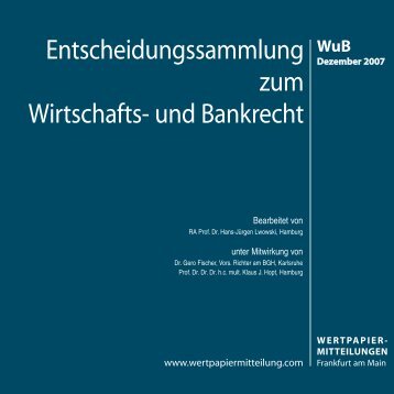 WuB - WM Wirtschafts- und Bankrecht