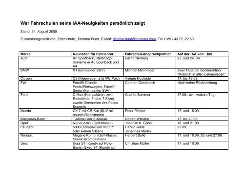 Wer Fahrschulen seine IAA-Neuigkeiten persönlich zeigt