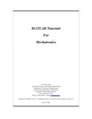 MATLAB Tutorials For Mechatronics