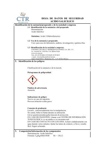 Acido Salicilico MSDS - CTR Scientific