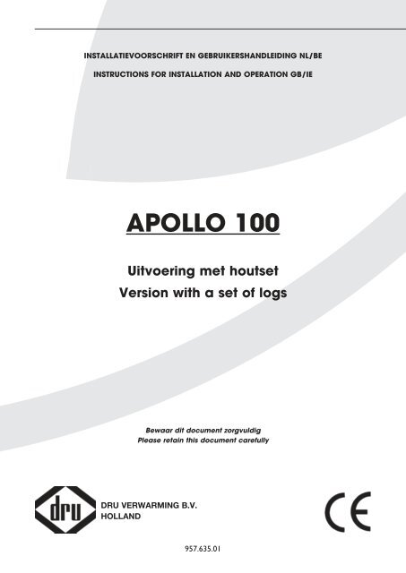 Installatiehandleiding en gebruiksaanwijzing Dru Apollo ... - UwKachel