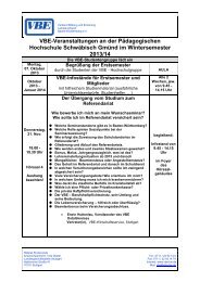 Programm der PH Schw. Gmünd im WS 2013/14 - VBE Baden ...