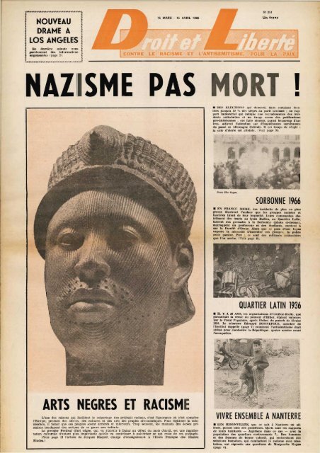 ARTS NEGRES ET RACISME - Archives du MRAP