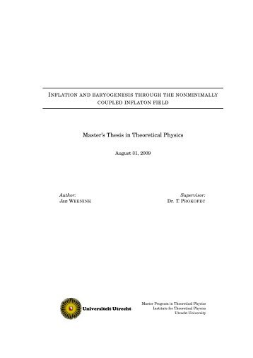 Master's Thesis in Theoretical Physics - Universiteit Utrecht