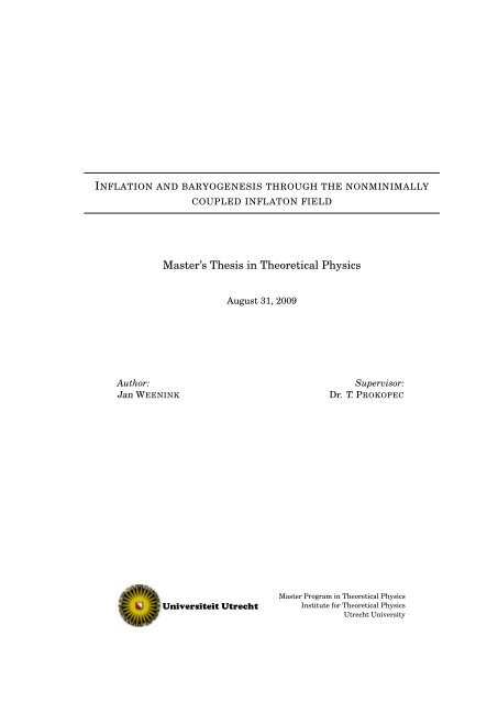 Master's Thesis in Theoretical Physics - Universiteit Utrecht