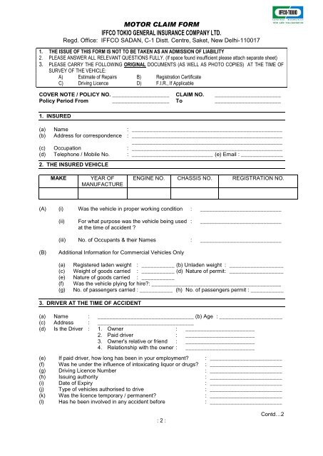 Iffco Tokio Insurance Pdf Download Iffco Tokio Insurance Pdf Download