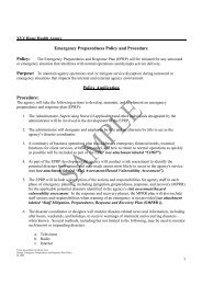 Emergency Preparedness Policy and Procedure Policy Application ...
