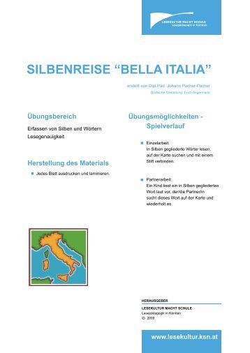 SILBENREISE “BELLA ITALIA” - Lesekultur macht Schule