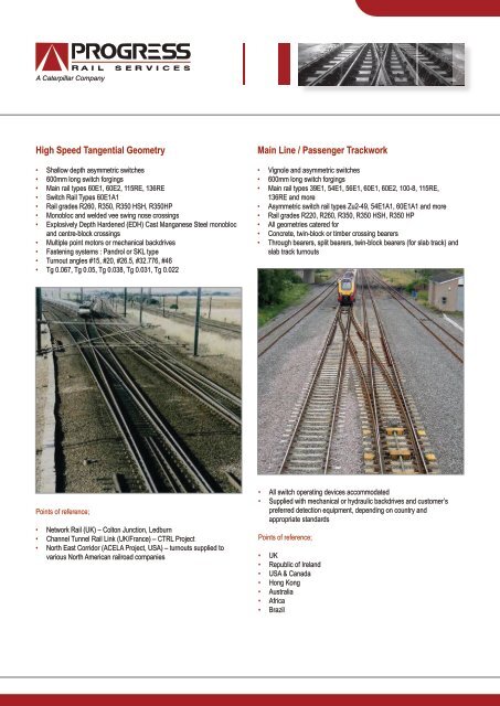 Permanent Way Trackwork - Progress Rail Services