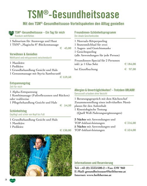 Preise 2013 - Heiltherme Bad Waltersdorf