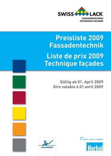 Preisliste 2009 Fassadentechnik Liste de prix 2009 ... - Herbol